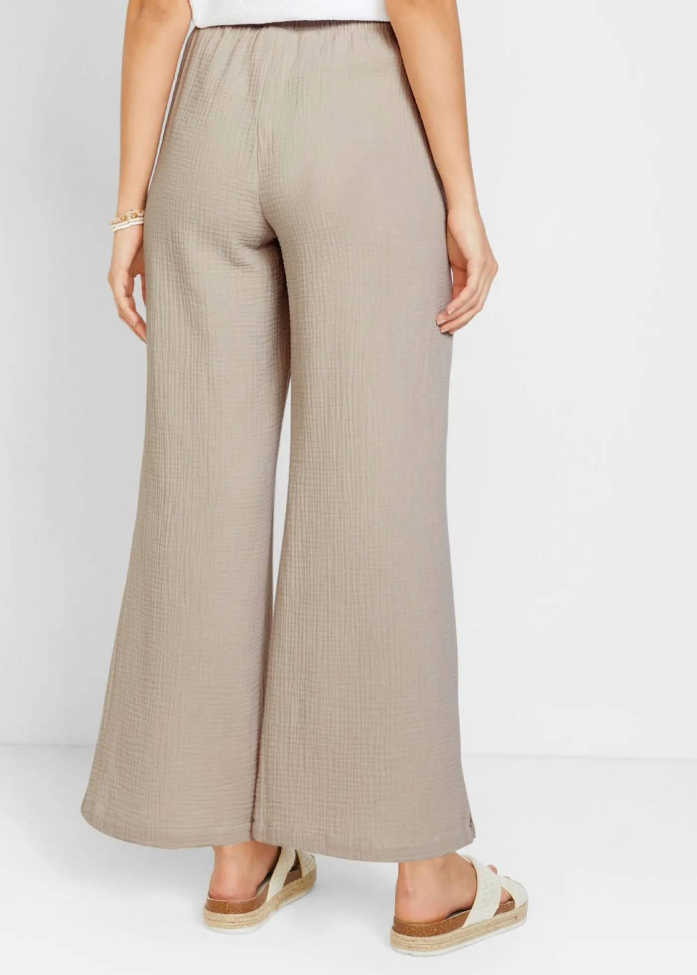 Sale Pantalón palazzo de muselina Mujer Pantalones|Tallas Pequeñas