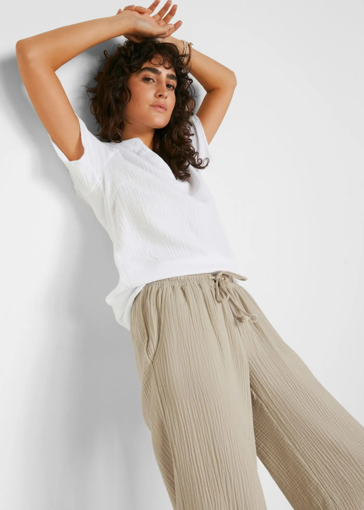 Sale Pantalón palazzo de muselina Mujer Pantalones|Tallas Pequeñas