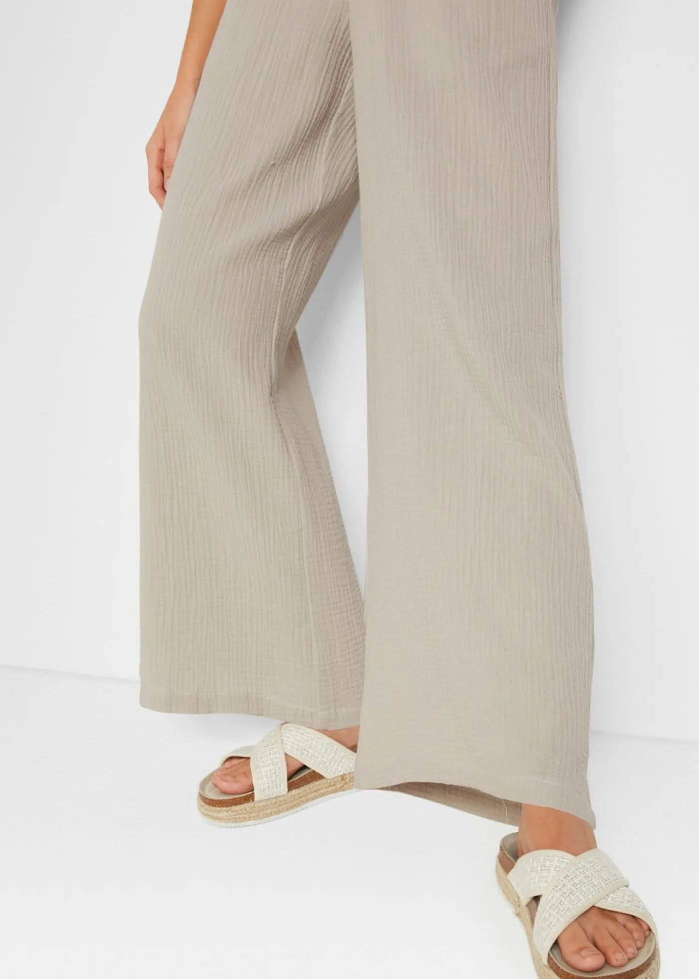 Sale Pantalón palazzo de muselina Mujer Pantalones|Tallas Pequeñas