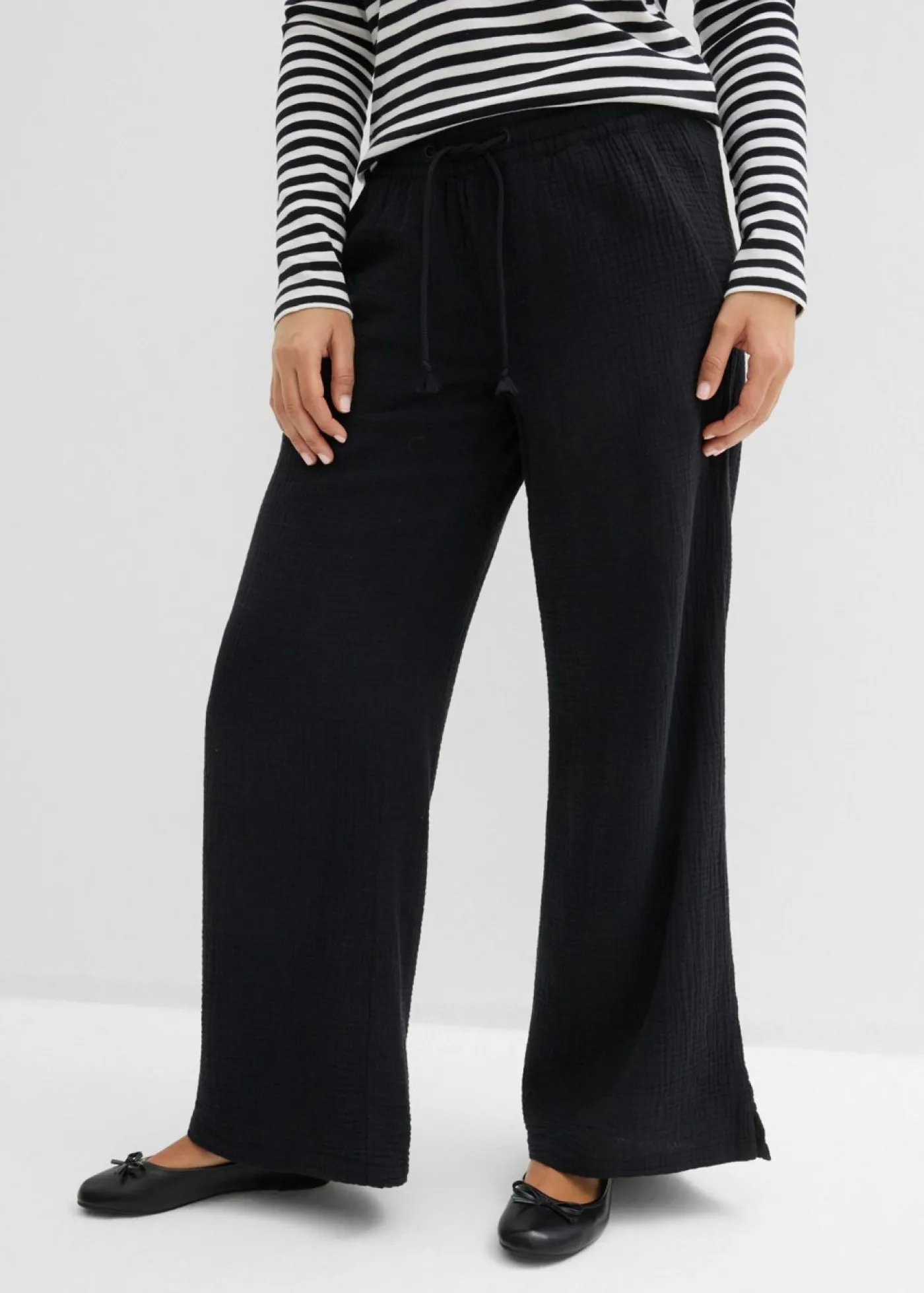 Discount Pantalón palazzo de muselina Mujer Pantalones|Tallas Pequeñas