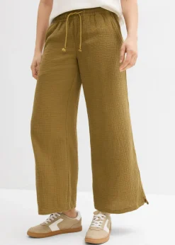 New Pantalón palazzo de muselina Mujer Pantalones|Tallas Pequeñas