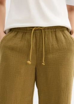 New Pantalón palazzo de muselina Mujer Pantalones|Tallas Pequeñas