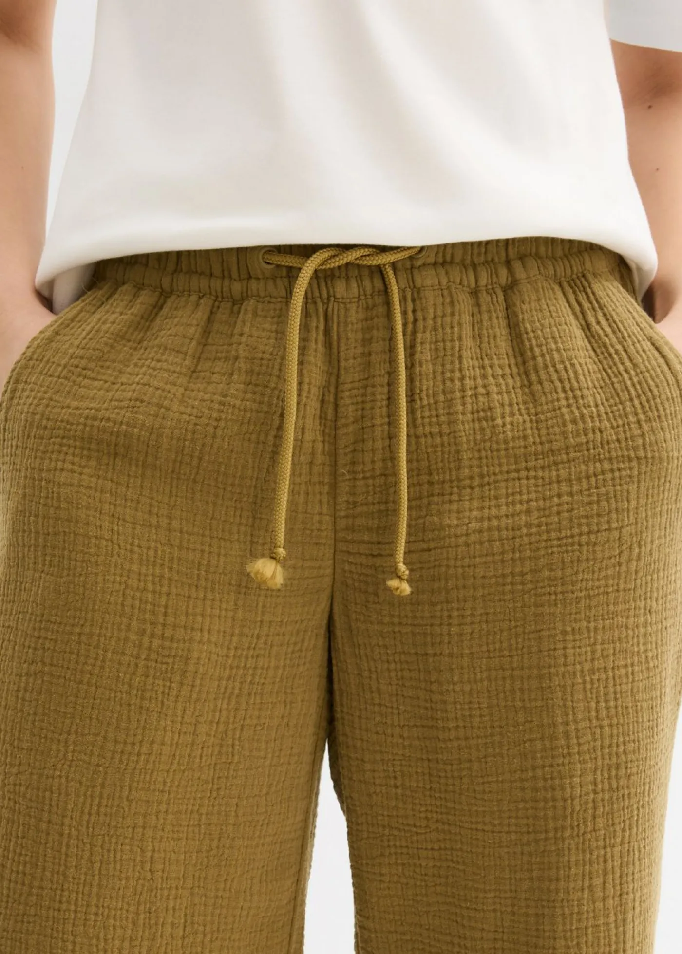 New Pantalón palazzo de muselina Mujer Pantalones|Tallas Pequeñas