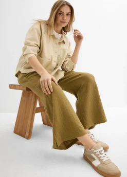 New Pantalón palazzo de muselina Mujer Pantalones|Tallas Pequeñas