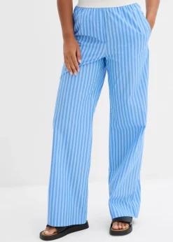 Online Pantalón palazzo de popelina Mujer Pantalones