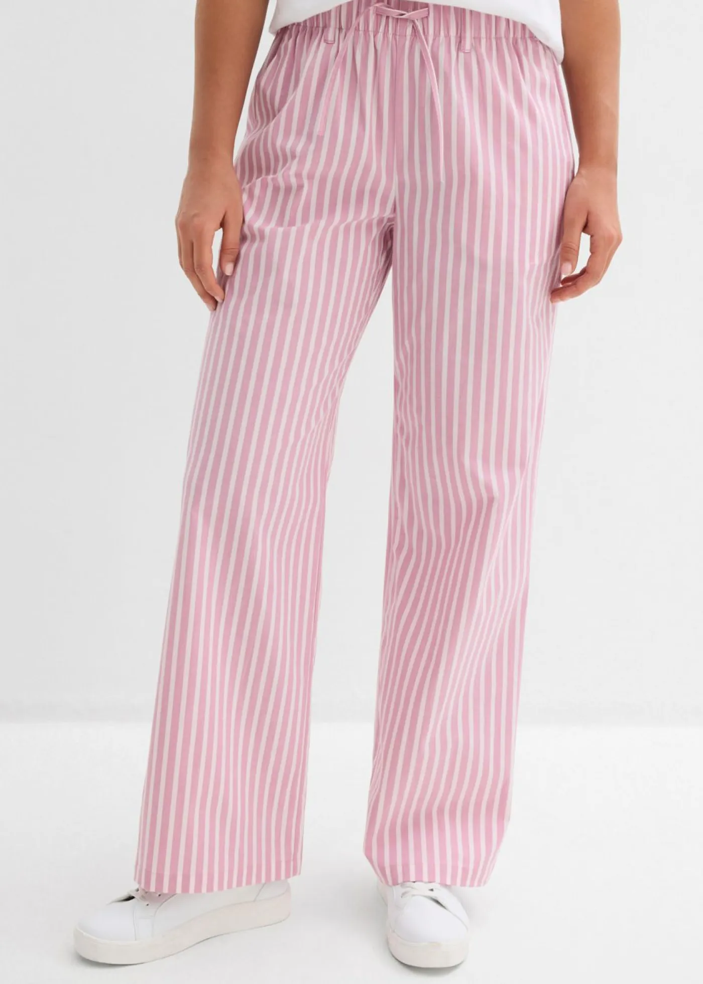 Pantalón palazzo de popelín de algodón Mujer Conjuntos De Ropa|Pantalones