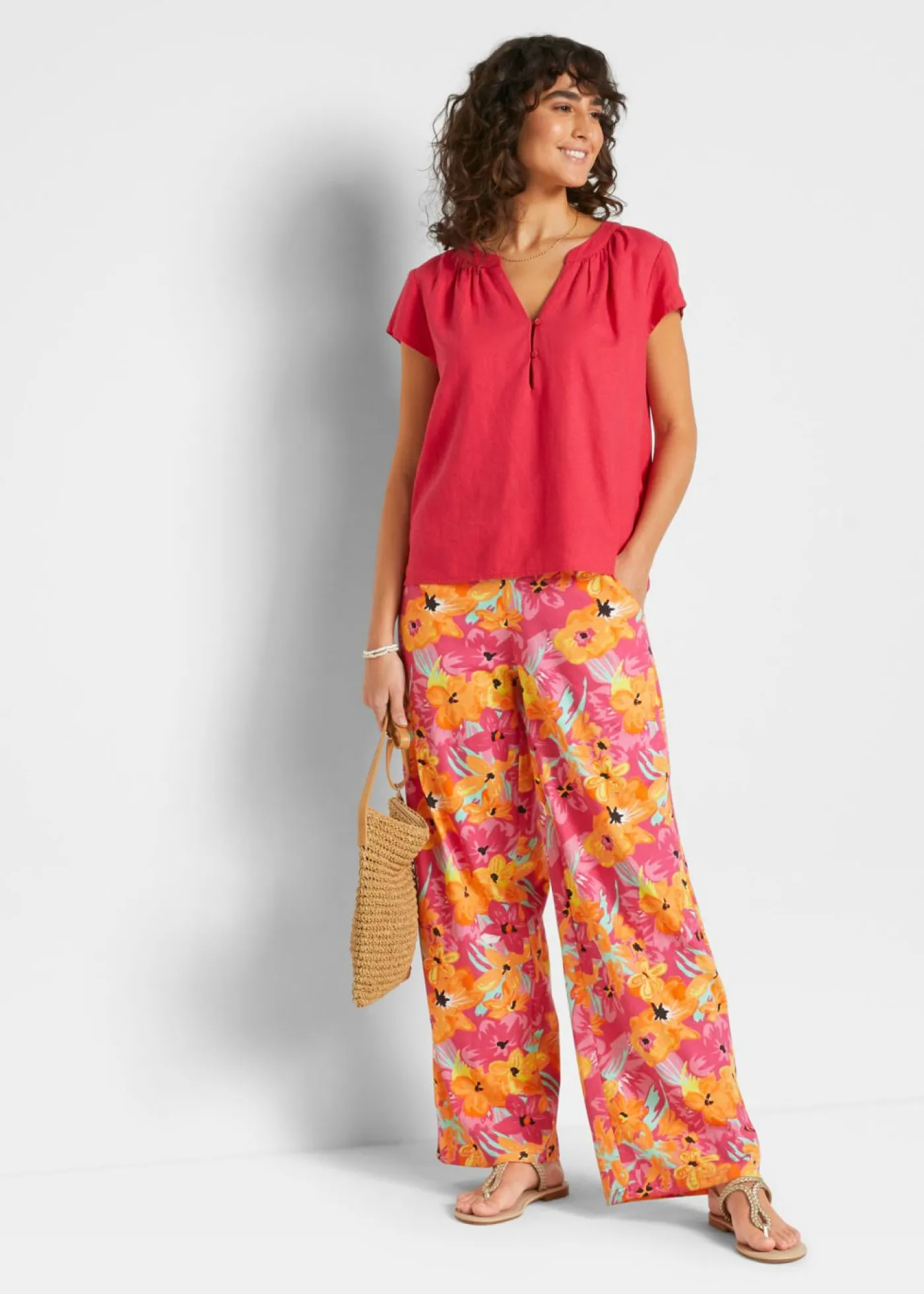 Best Pantalón Palazzo de punto de mezcla de viscosa Mujer Pantalones