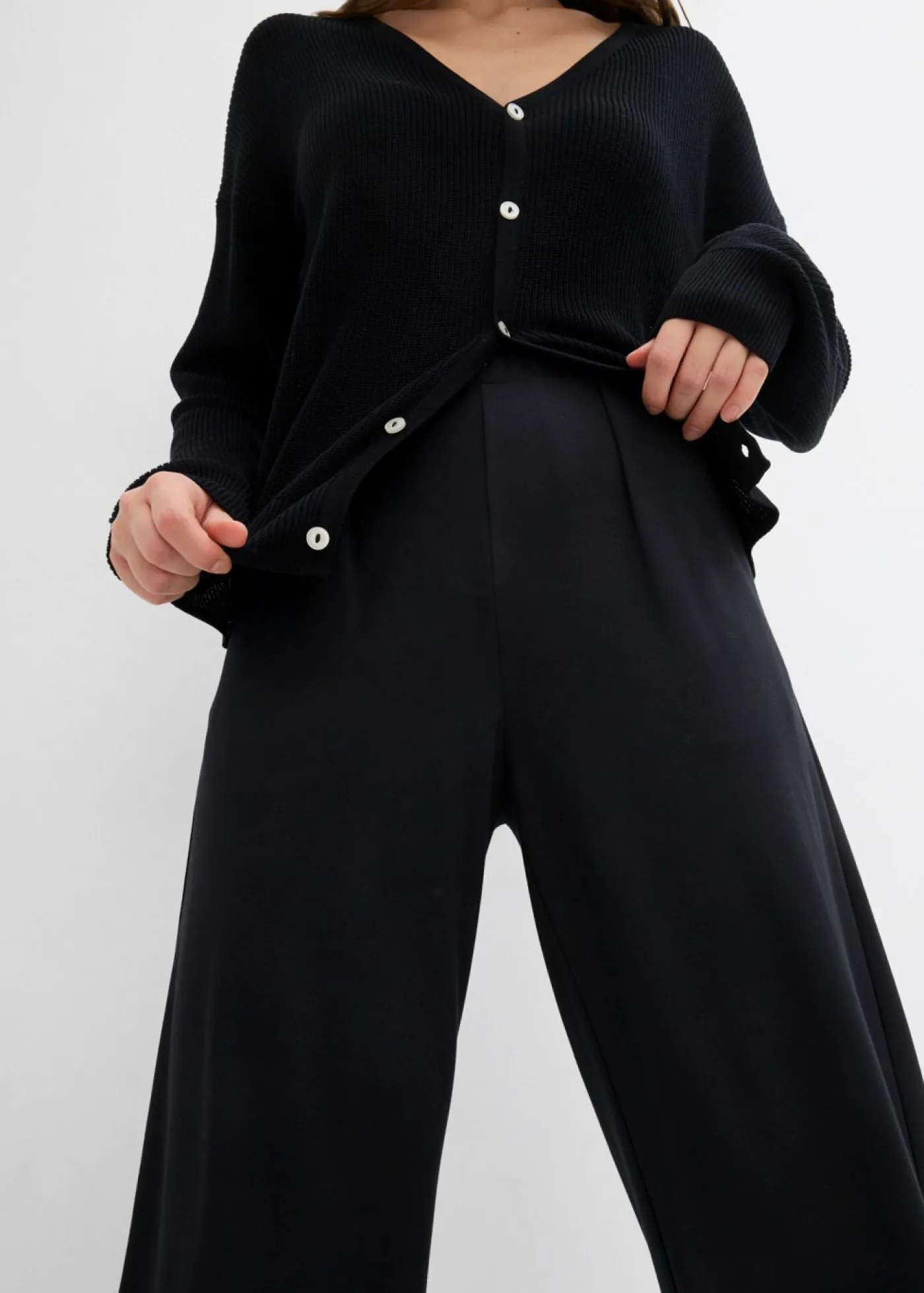 Hot Pantalón palazzo de Punto di Roma cómodo Mujer Esenciales|Pantalones