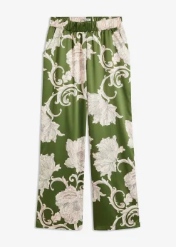 Clearance Pantalón palazzo de satén fluido Mujer Pantalones