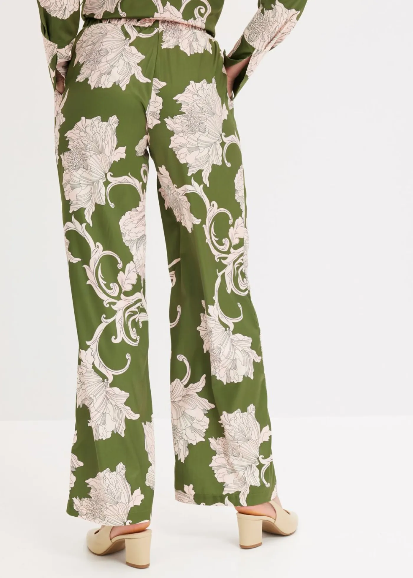 Clearance Pantalón palazzo de satén fluido Mujer Pantalones