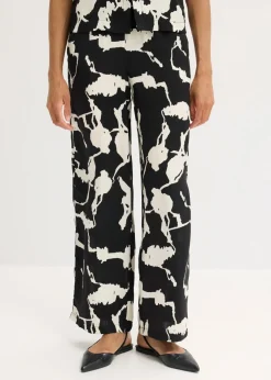 Pantalón palazzo de satén fluido Mujer Pantalones