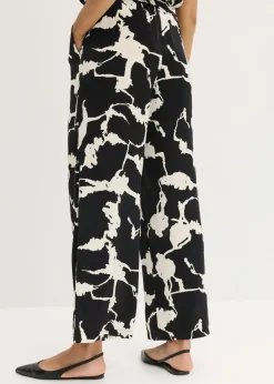 Pantalón palazzo de satén fluido Mujer Pantalones