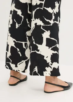 Pantalón palazzo de satén fluido Mujer Pantalones