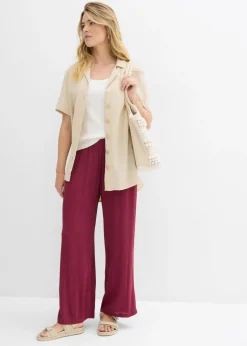 New Pantalón Palazzo de viscosa suave Mujer Pantalones