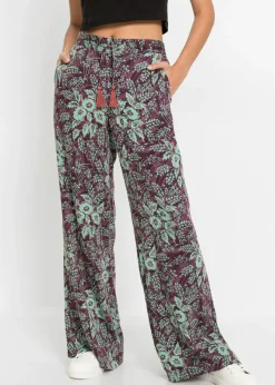 Clearance Pantalón Palazzo de viscosa fluida Mujer Pantalones