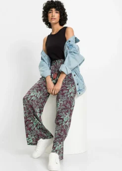 Clearance Pantalón Palazzo de viscosa fluida Mujer Pantalones