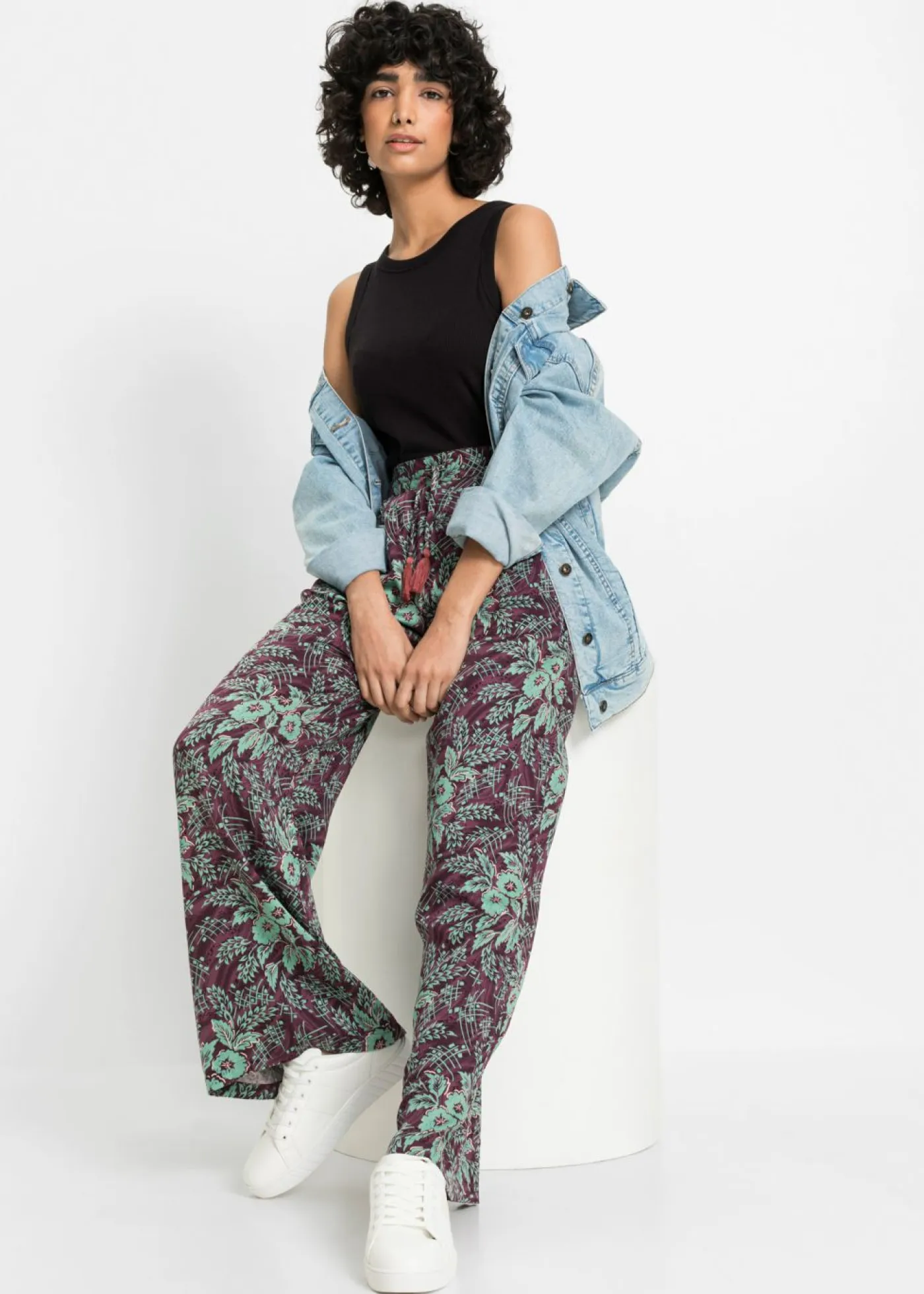 Clearance Pantalón Palazzo de viscosa fluida Mujer Pantalones