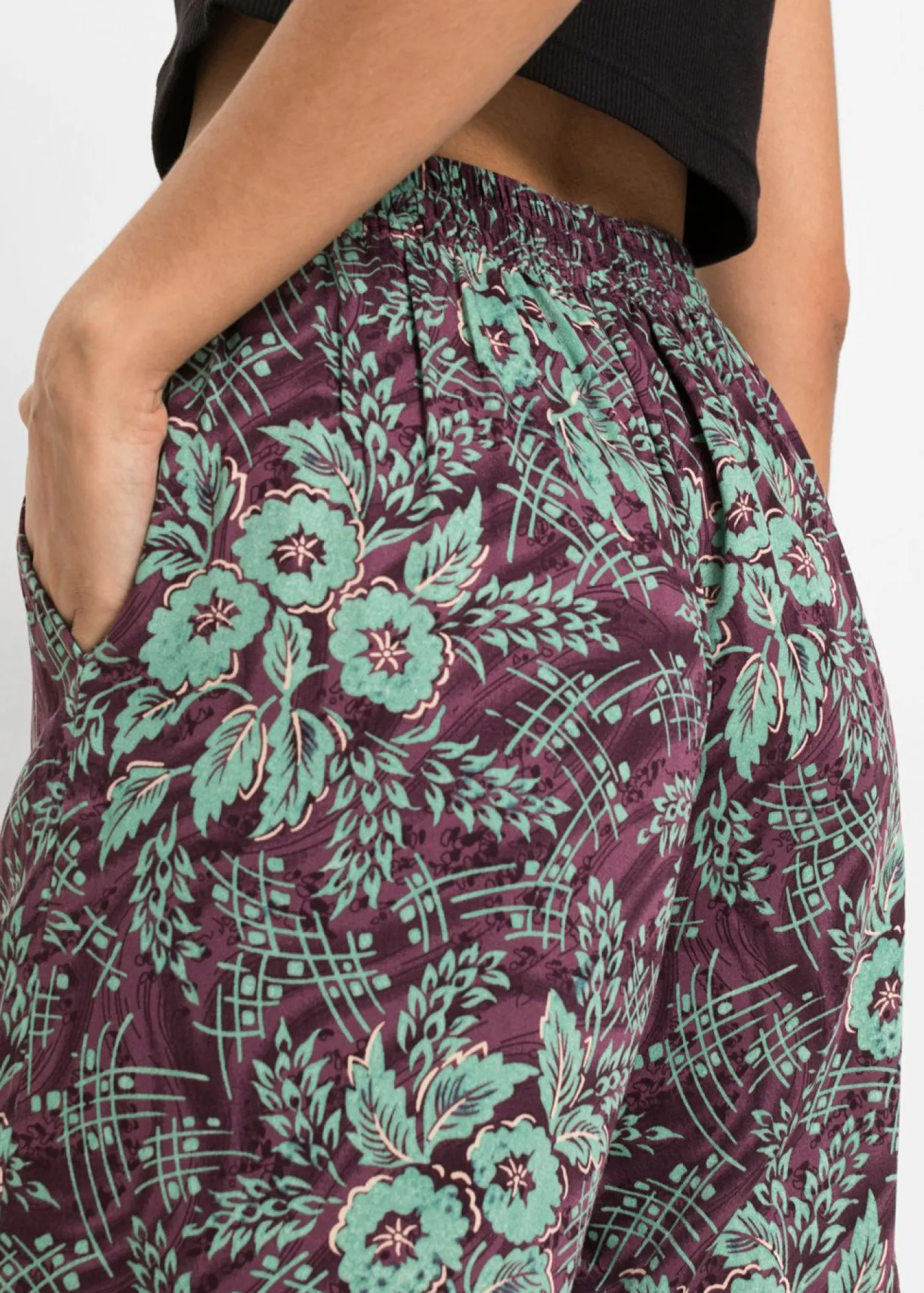 Clearance Pantalón Palazzo de viscosa fluida Mujer Pantalones
