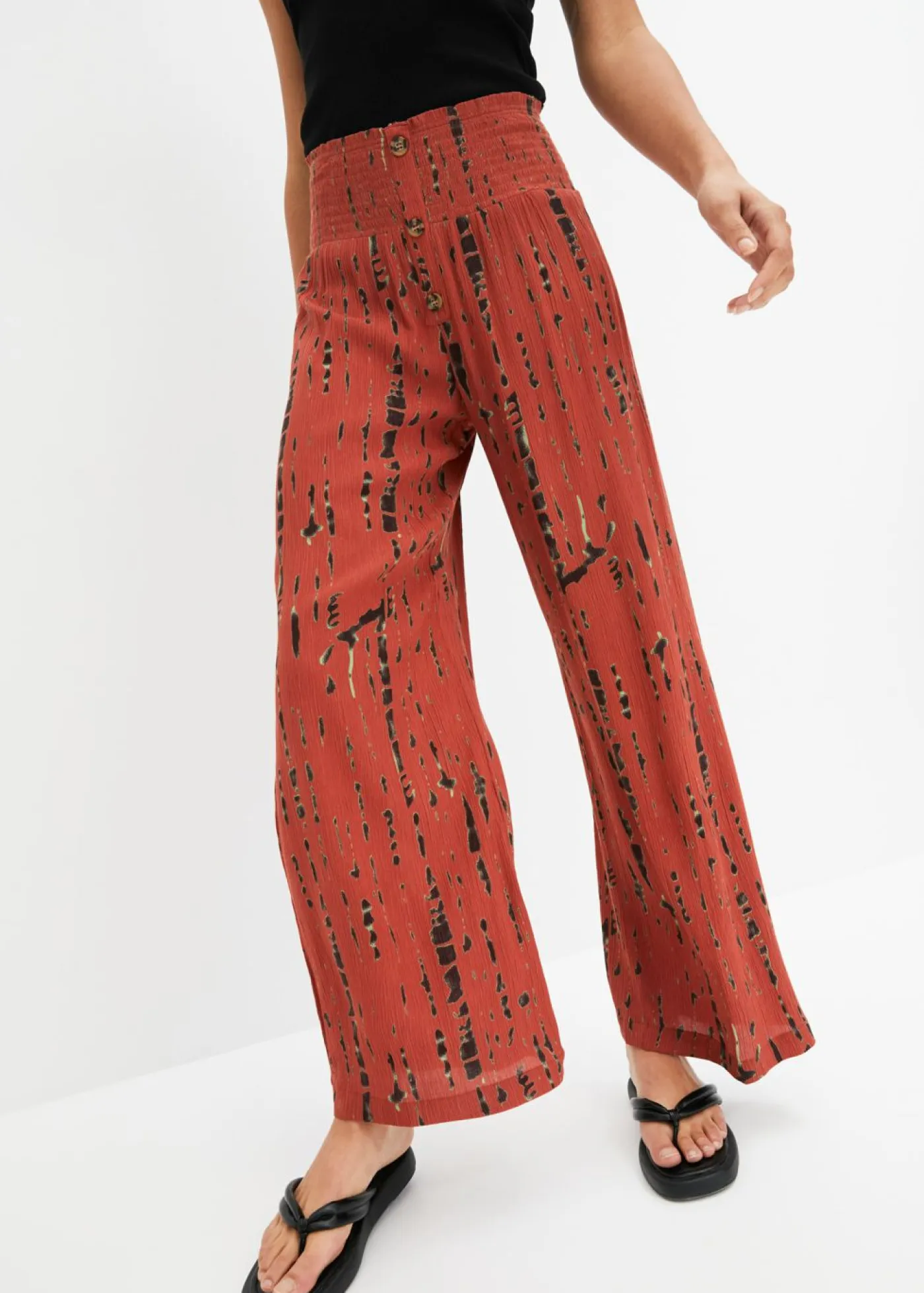 Clearance Pantalón Palazzo de viscosa fluida Mujer Pantalones
