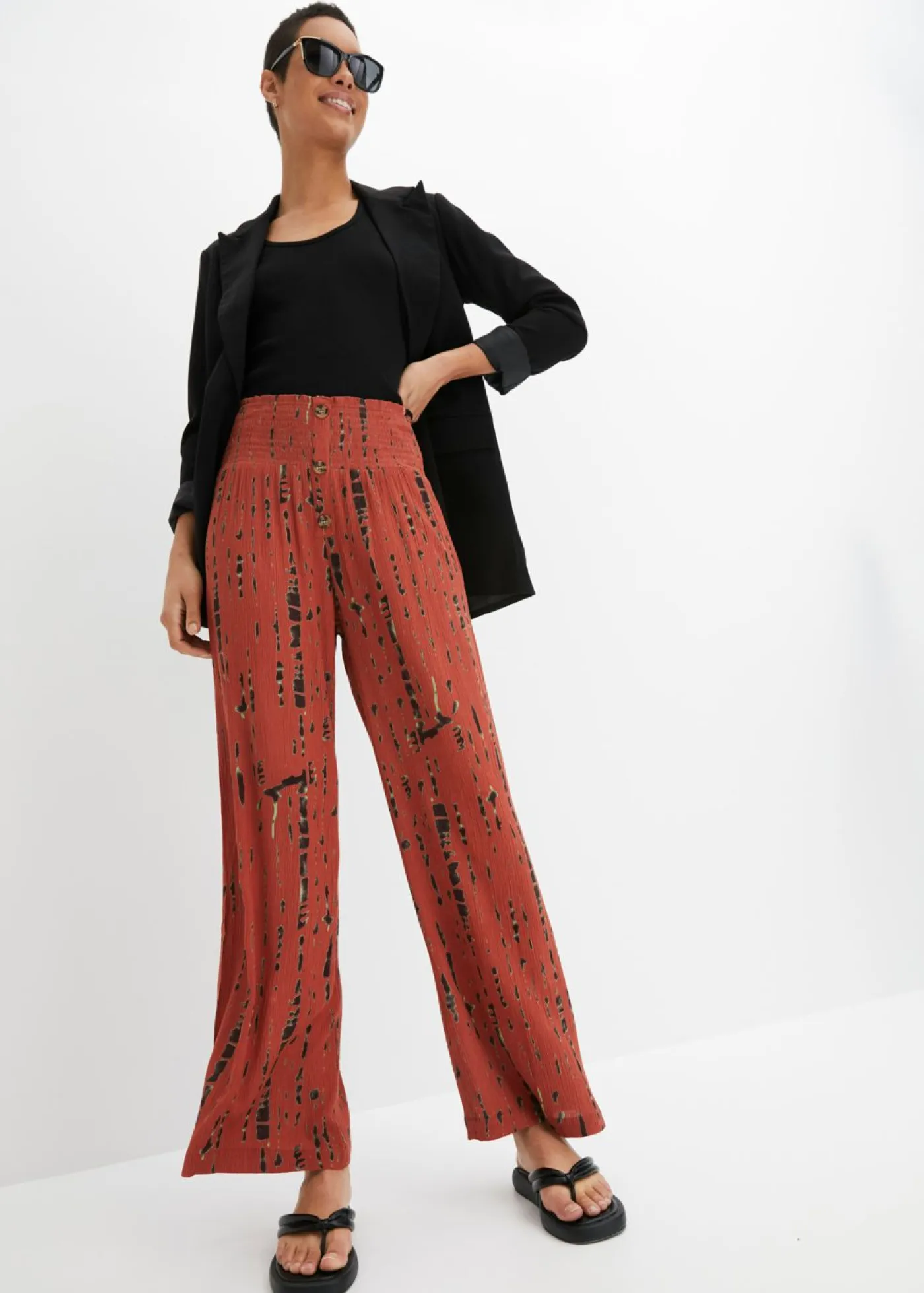 Clearance Pantalón Palazzo de viscosa fluida Mujer Pantalones