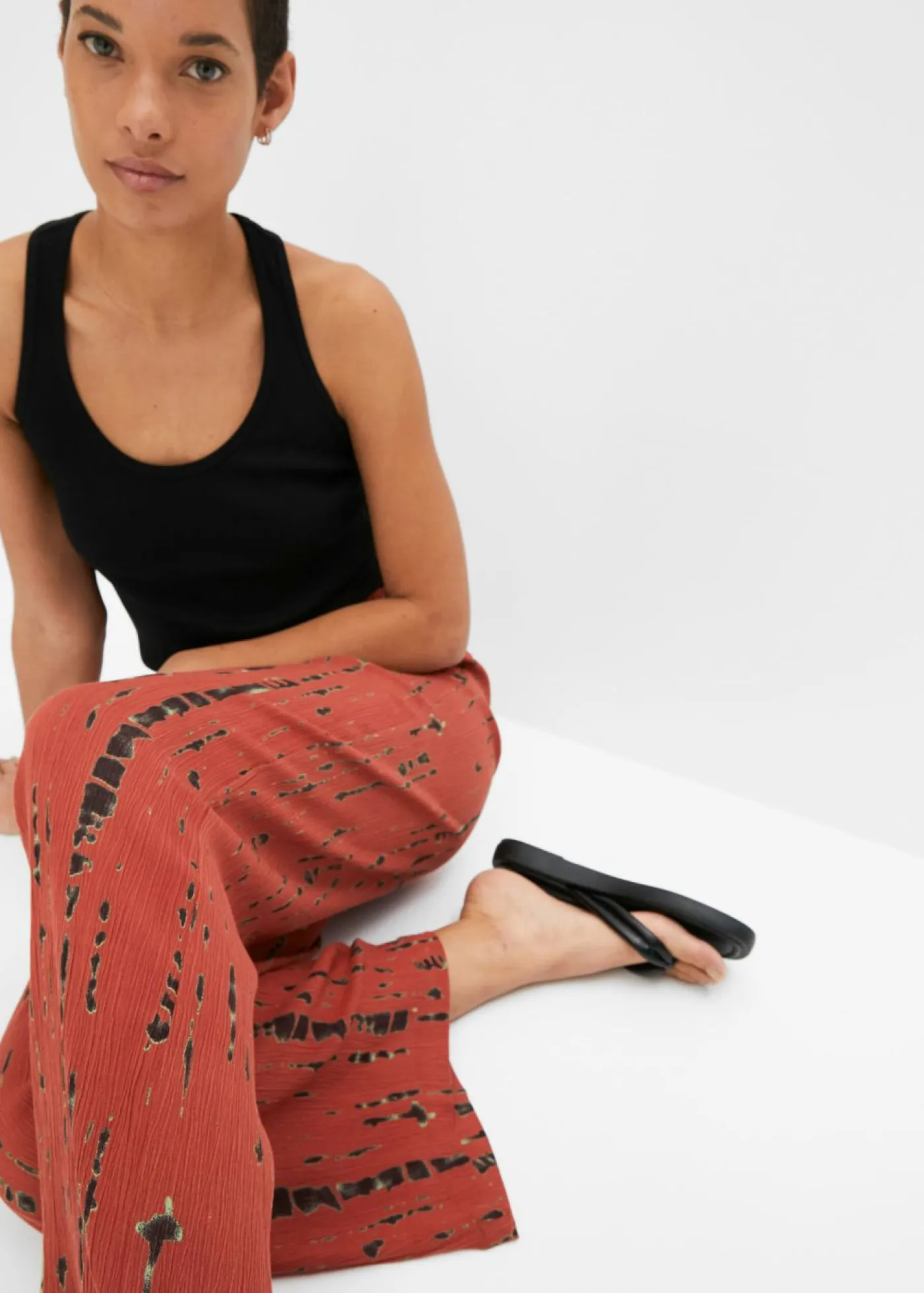 Clearance Pantalón Palazzo de viscosa fluida Mujer Pantalones