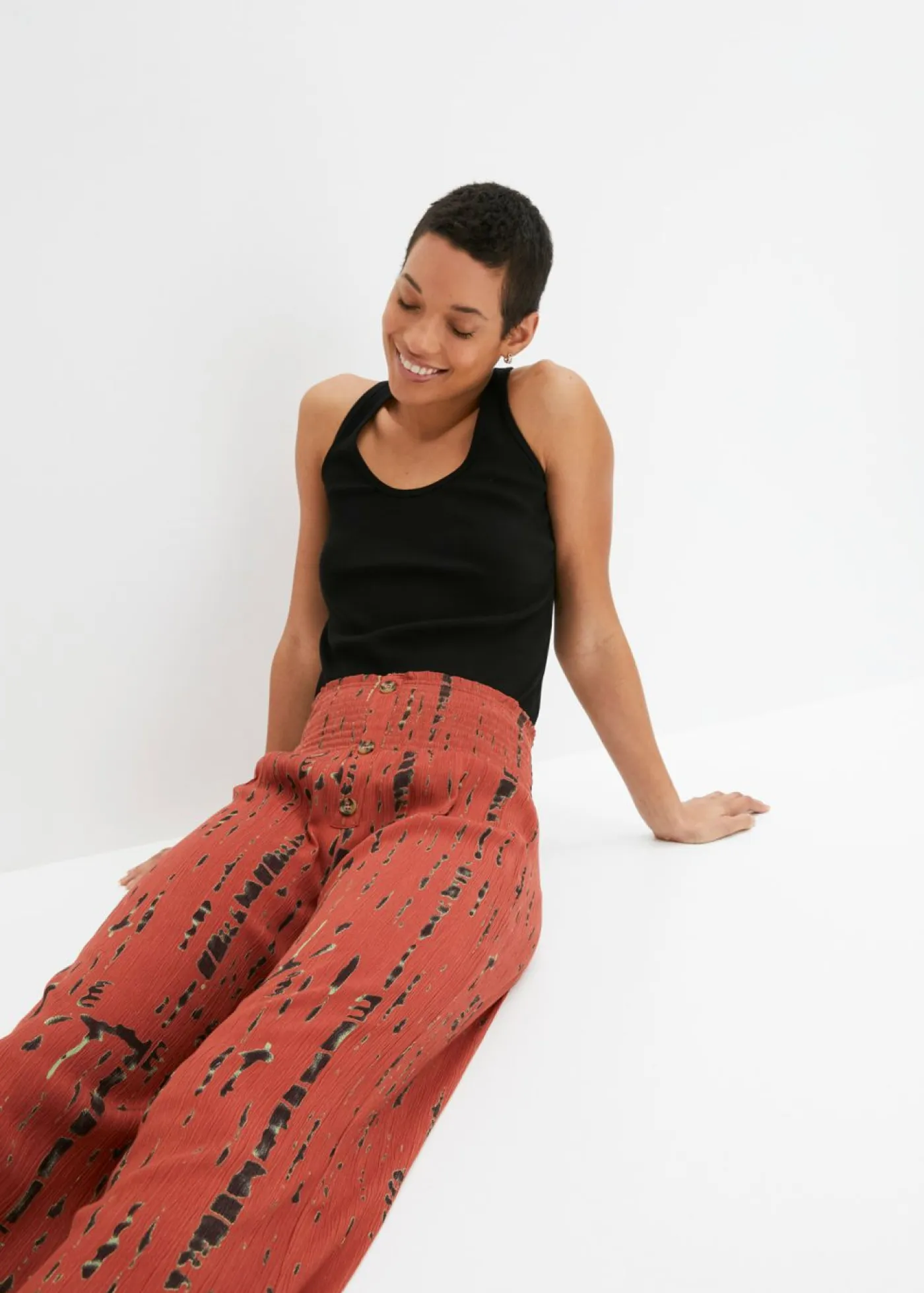 Clearance Pantalón Palazzo de viscosa fluida Mujer Pantalones