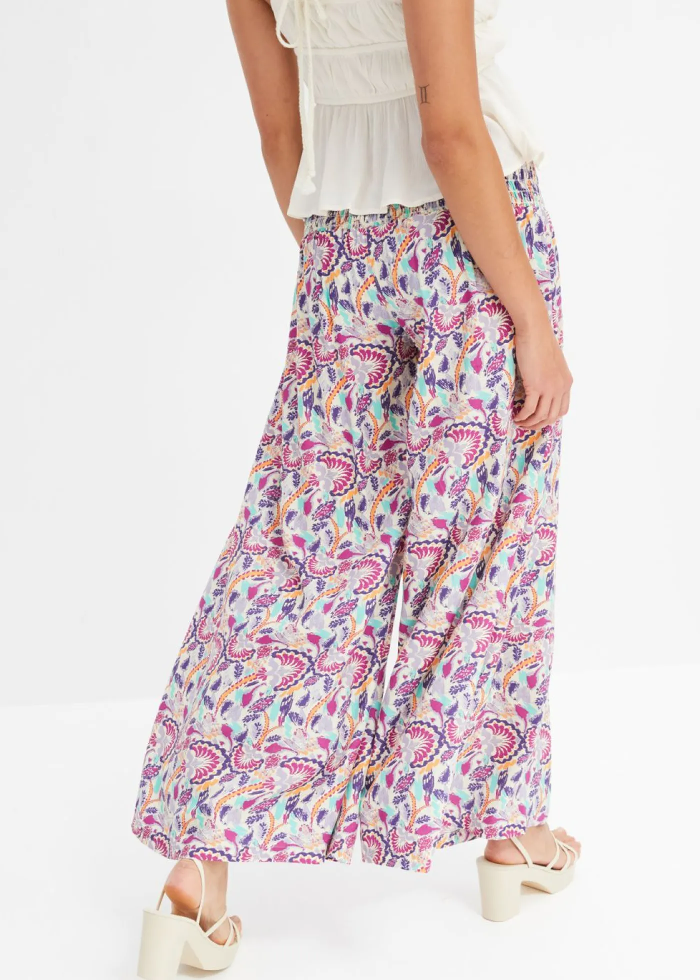 Online Pantalón Palazzo de viscosa fluida Mujer Pantalones|Tallas Pequeñas