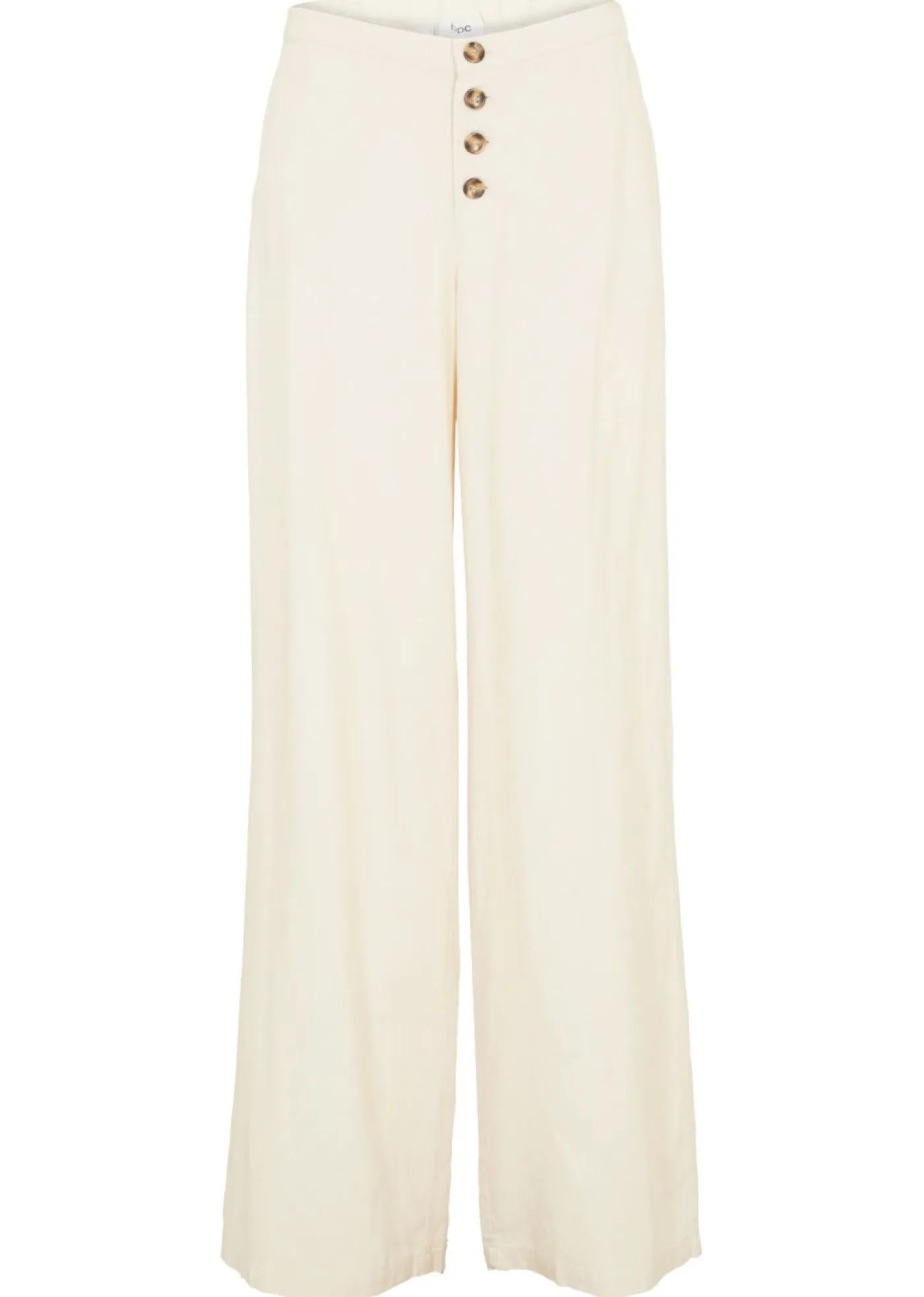 Pantalón palazzo largo con lino Mujer Pantalones|Novedades