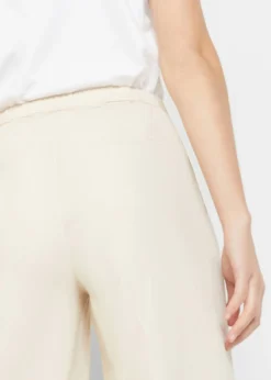 Pantalón palazzo largo con lino Mujer Pantalones|Novedades