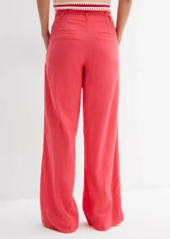 Clearance Pantalón paperbag de ligera mezcla de lino Mujer Pantalones