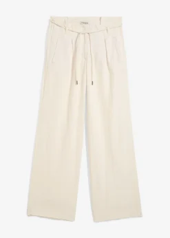 Clearance Pantalón paperbag de ligera mezcla de lino Mujer Pantalones