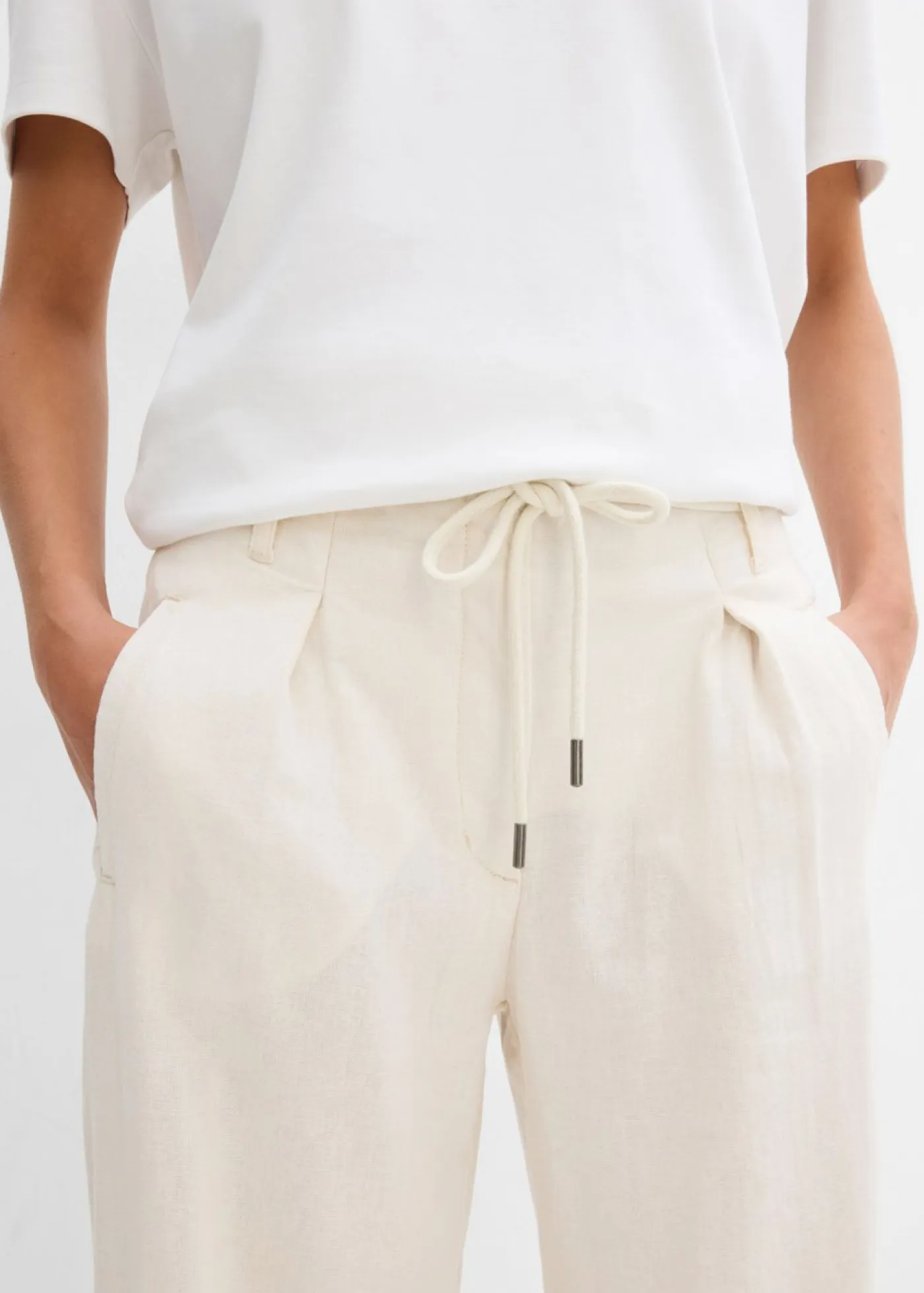 Clearance Pantalón paperbag de ligera mezcla de lino Mujer Pantalones