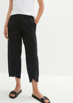 New Pantalón pirata de mezcla de lino ligero Mujer Esenciales|Pantalones