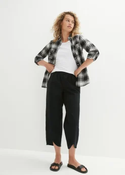 New Pantalón pirata de mezcla de lino ligero Mujer Esenciales|Pantalones