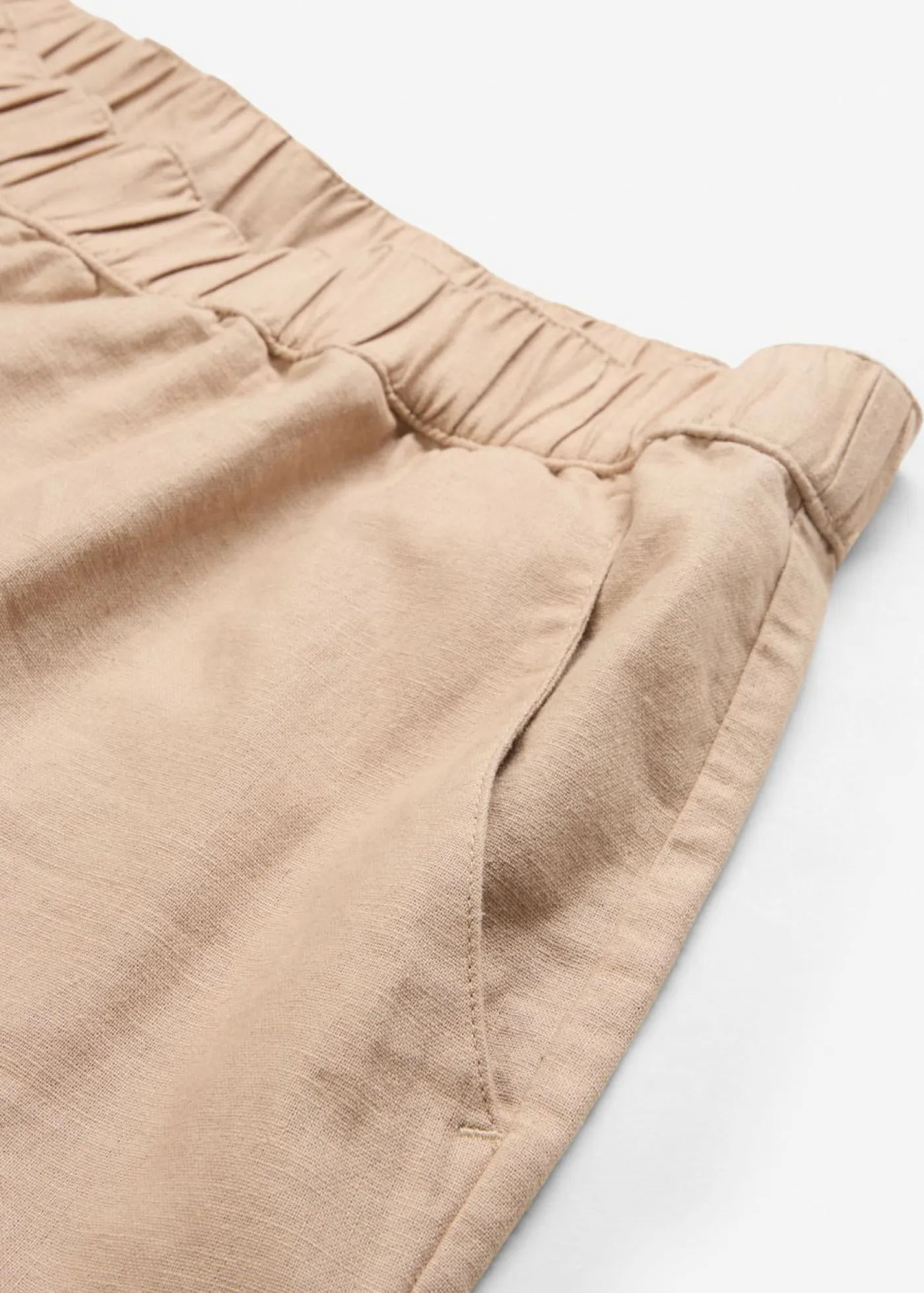 Clearance Pantalón pirata de mezcla de lino ligero Mujer Esenciales|Pantalones