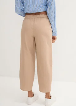 Clearance Pantalón pirata de mezcla de lino ligero Mujer Esenciales|Pantalones