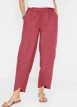 Online Pantalón pirata de mezcla de lino ligero Mujer Esenciales|Pantalones