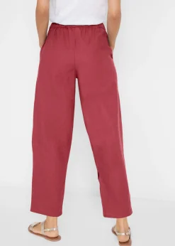 Online Pantalón pirata de mezcla de lino ligero Mujer Esenciales|Pantalones