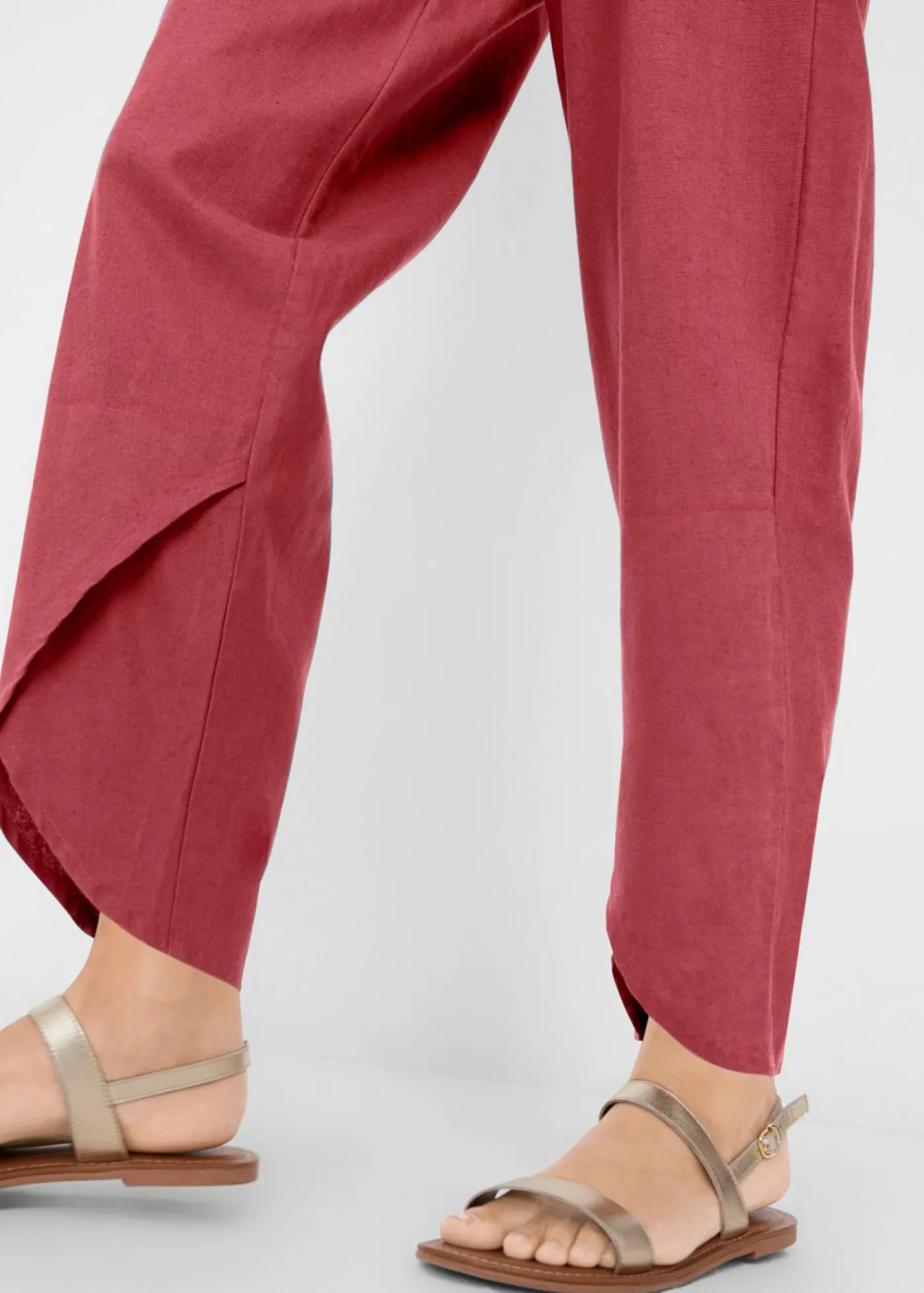 Online Pantalón pirata de mezcla de lino ligero Mujer Esenciales|Pantalones