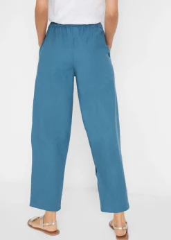 New Pantalón pirata de mezcla de lino ligero Mujer Esenciales|Pantalones