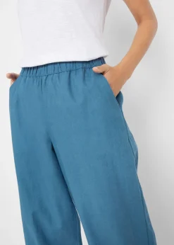 New Pantalón pirata de mezcla de lino ligero Mujer Esenciales|Pantalones