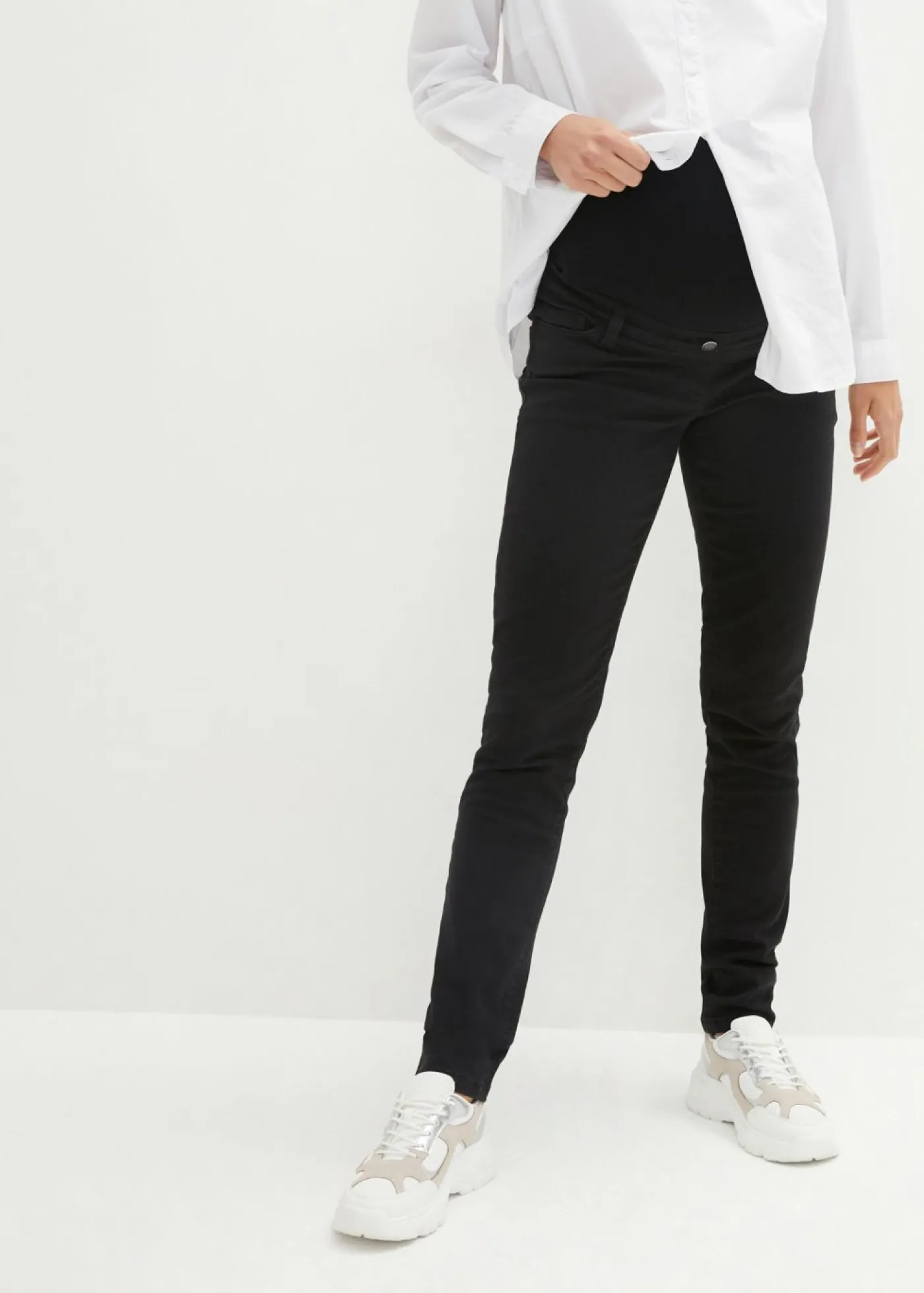 Online Pantalón premamá con material elástico y corte slim Mujer Premamá