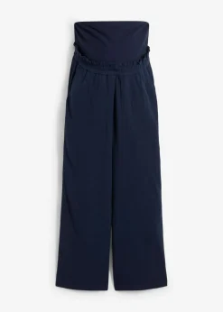 Pantalón premamá de muselina de algodón puro con corte holgado Mujer Premamá