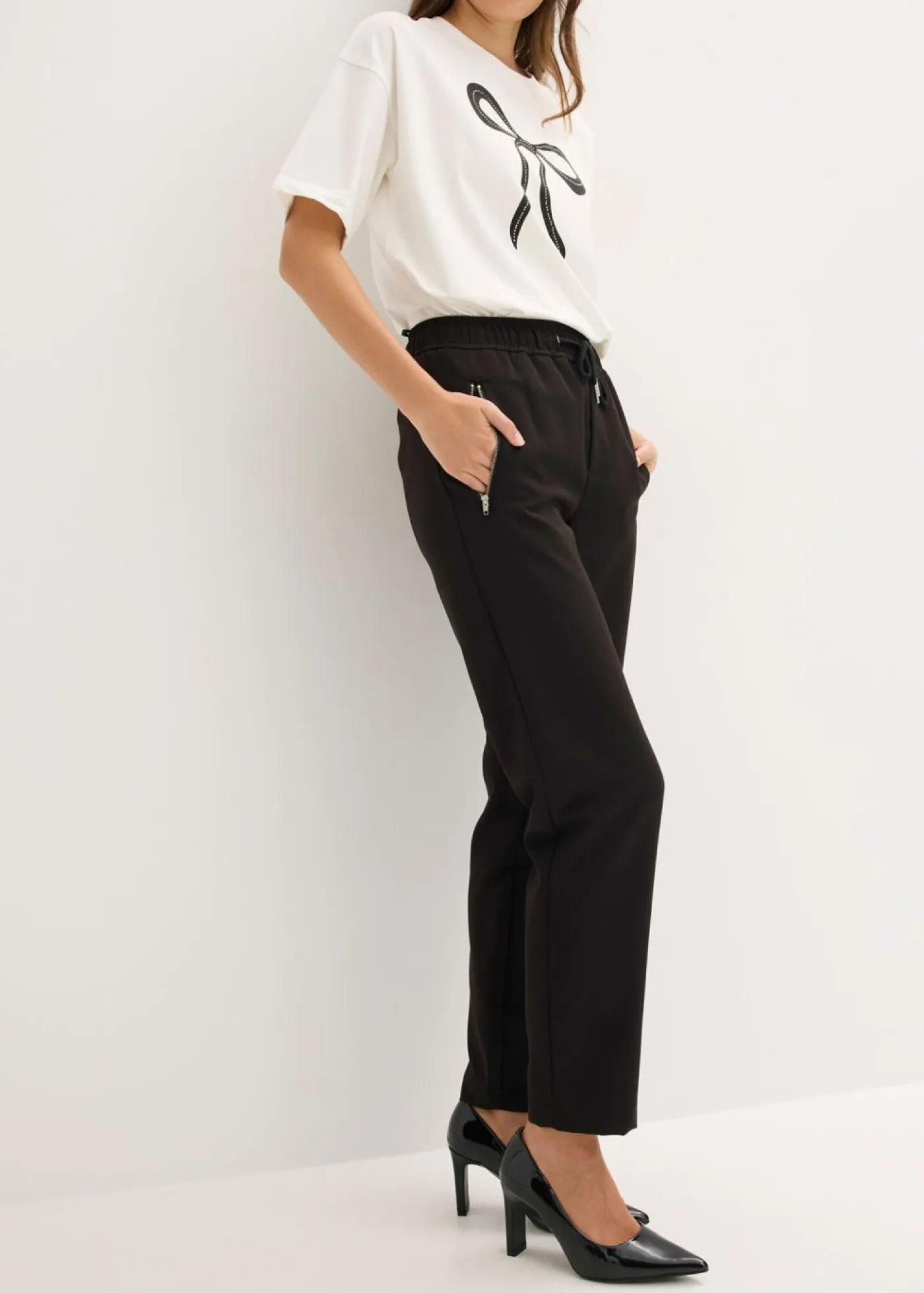 Clearance Pantalón sin cierre con cinturilla cómoda Mujer Pantalones