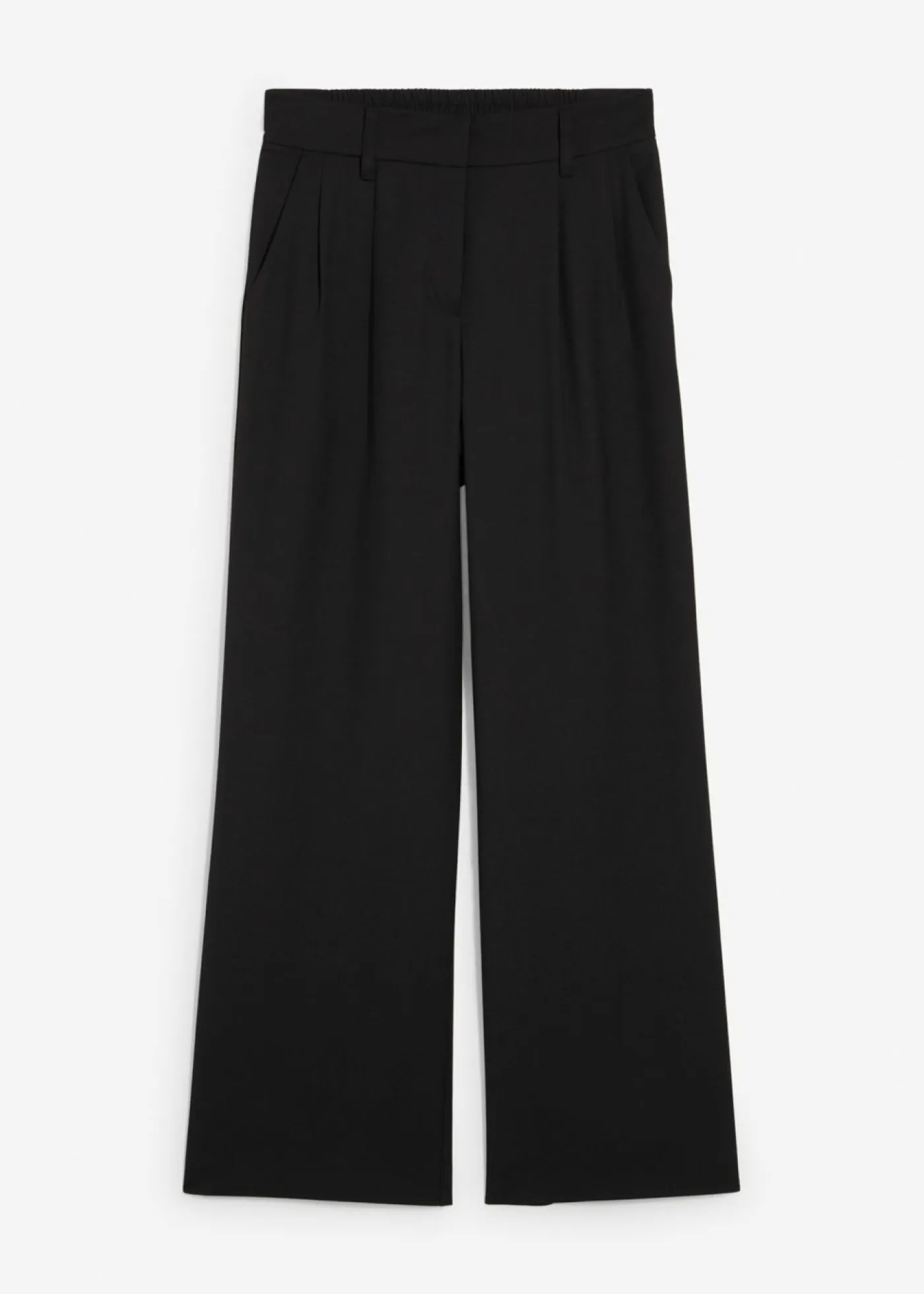 Pantalón sin cierre con estructura de sarga Mujer Esenciales|Pantalones