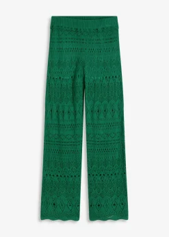 Online Pantalón sin cierre con patrón de punto calado Mujer Pantalones