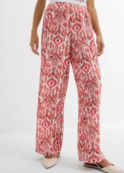 Outlet Pantalón sin cierre de crepé estructurado Mujer Pantalones