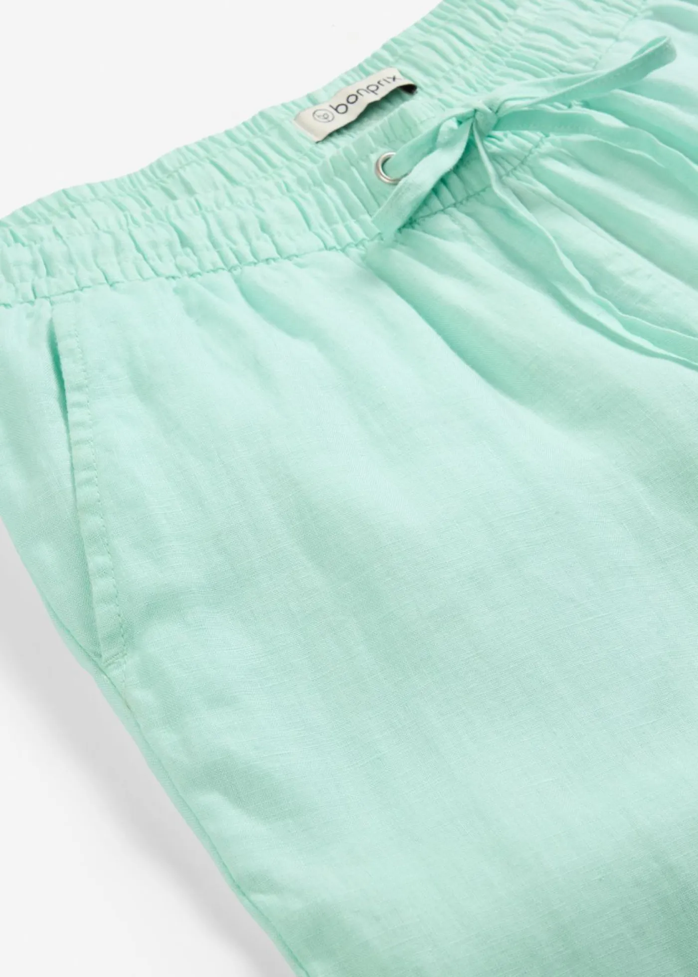 Outlet Pantalón sin cierre de lino puro Mujer Premium|Pantalones
