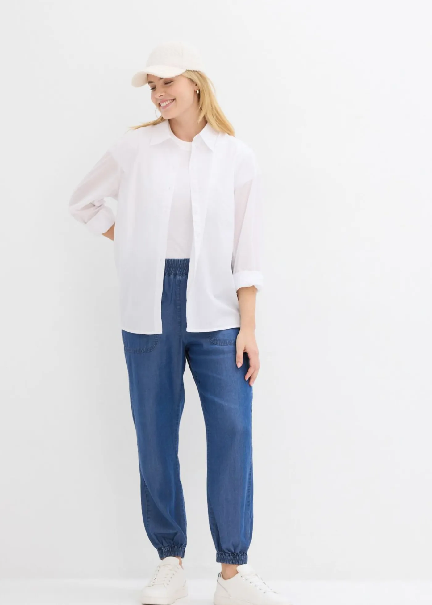 Best Pantalón sin cierre de lyocell fluido Mujer Pantalones
