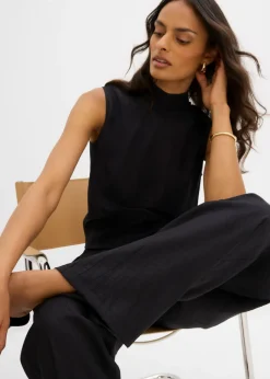 Best Pantalón sin cierre de mezcla de viscosa estructurada Mujer Conjuntos De Ropa|Esenciales
